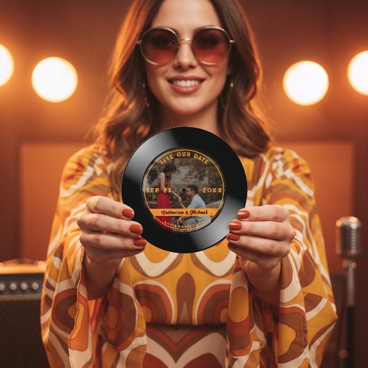 Retro Music Vinyl Record Foto Weduwronde Save The Date