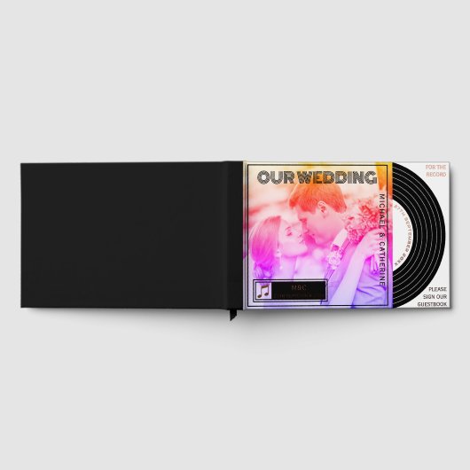 Retro Music Vinyl Record Hoesje Wedding Gastenboek (Volledig)