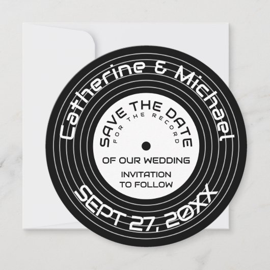 Retro Music Vinyl Record uniek opslagdatum Save The Date (Voorkant)