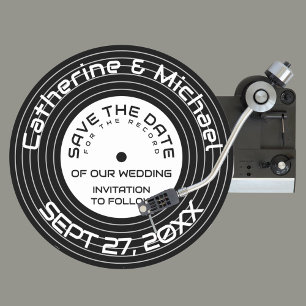 Retro Music Vinyl Record uniek opslagdatum Save The Date