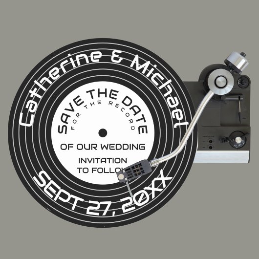 Retro Music Vinyl Record uniek opslagdatum Save The Date