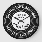 Retro Music Vinyl Record Wedding Jubileum Grote Klok (Voorkant)