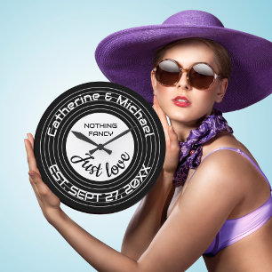 Retro Music Vinyl Record Wedding Jubileum Grote Klok