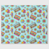 Retro Musical 60s Theme Party Cadeaupapier (Vlak)