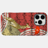 Retro Musical Flying Giraffe Red Umbrella Case-Mate iPhone Case (Achterkant (horizontaal))