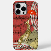 Retro Musical Flying Giraffe Red Umbrella Case-Mate iPhone Case (Achterkant)