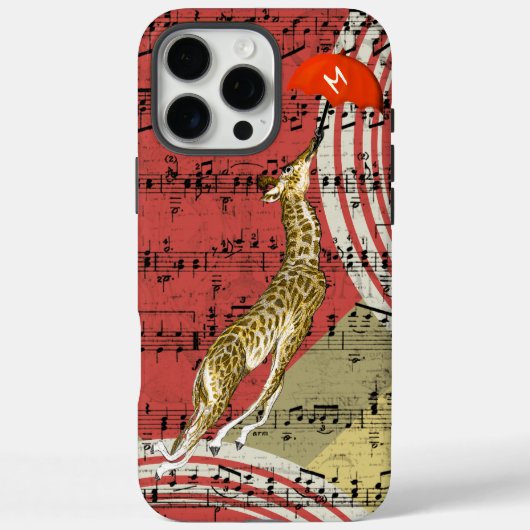 Retro Musical Flying Giraffe Red Umbrella Case-Mate iPhone Case (Achterkant)