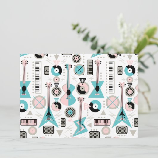 Retro Musical Mayhem Kaart (Staand voorkant)