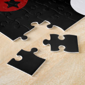 Retro Musical Rock Red Stars Guitar Legpuzzel (Zijkant)