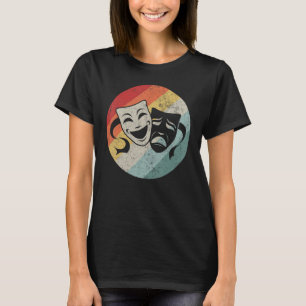 Retro Musical Theatre Mask Drama Acteur Theater In T-shirt
