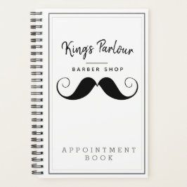 Retro Mustache Barber Shop Appointment Book / Planner
