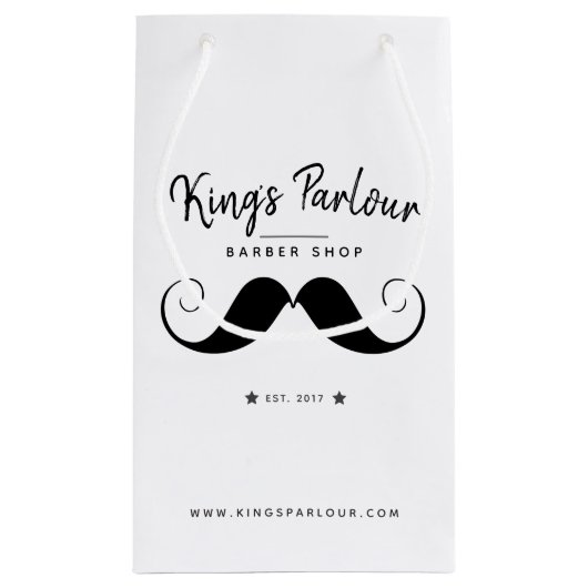 Retro Mustache - Barber Shop Merchandise Klein Cadeauzakje (Achterkant)