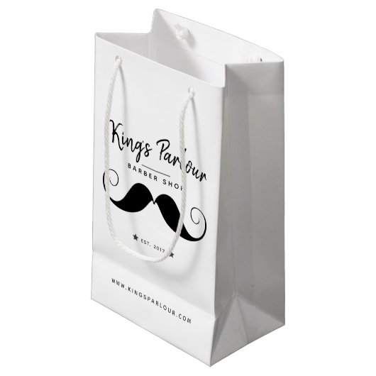Retro Mustache - Barber Shop Merchandise Klein Cadeauzakje (Voorkant Gekanteld)