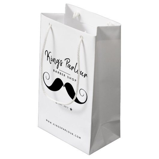 Retro Mustache - Barber Shop Merchandise Klein Cadeauzakje (Achterkant Gekanteld)