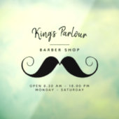 Retro Mustache - Barber Shop Raamsticker (Vel 3)