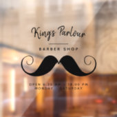 Retro Mustache - Barber Shop Raamsticker (Vel 2)