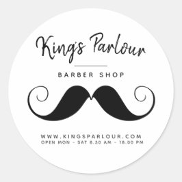 Retro Mustache - Barber Shop Ronde Sticker