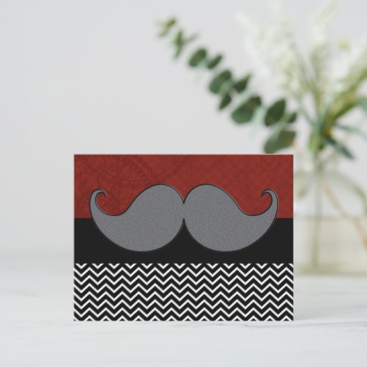 Retro Mustache Mustache Stache Briefkaart (Staand voorkant)