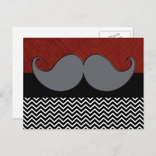 Retro Mustache Mustache Stache Briefkaart (Voorkant / Achterkant)