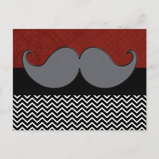Retro Mustache Mustache Stache Briefkaart (Voorkant)