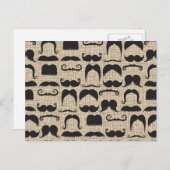 Retro Mustache Mustache Stache Pattern Briefkaart (Voorkant / Achterkant)
