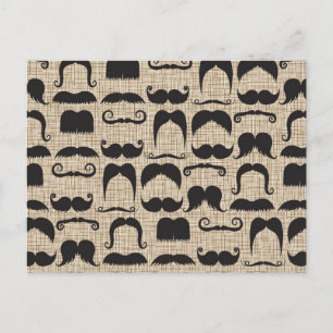 Retro Mustache Mustache Stache Pattern Briefkaart