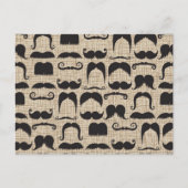 Retro Mustache Mustache Stache Pattern Briefkaart (Voorkant)