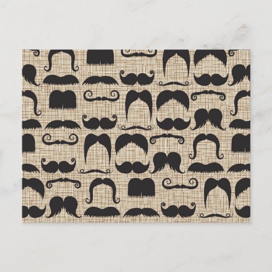 Retro Mustache Mustache Stache Pattern Briefkaart (Voorkant)