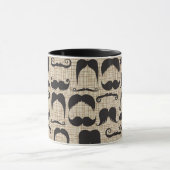 Retro Mustache Mustache Stache Pattern Mok (Midden)