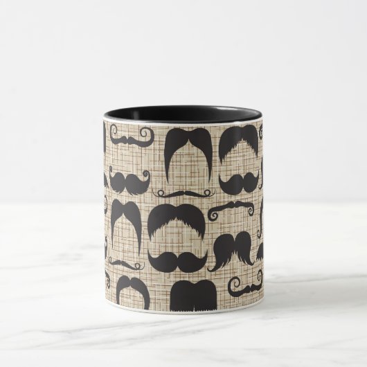 Retro Mustache Mustache Stache Pattern Mok (Midden)