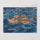 Retro Mustache op Brick Wall Briefkaart (Voorkant)