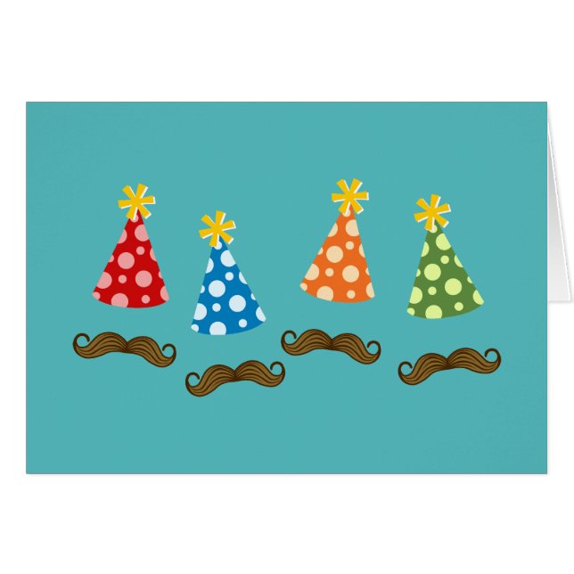 Retro Mustache Party (Voorkant Horizontaal)