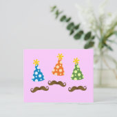 Retro Mustache Party Briefkaart (Staand voorkant)