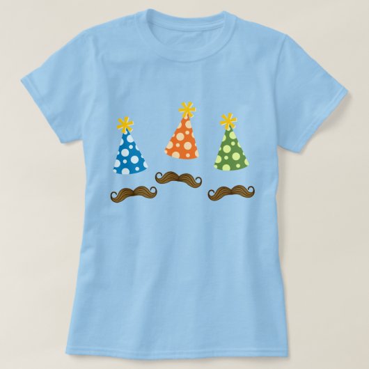 Retro Mustache Party T-shirt (Design voorkant)