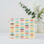 Retro Mustache Pattern Briefkaart (Staand voorkant)