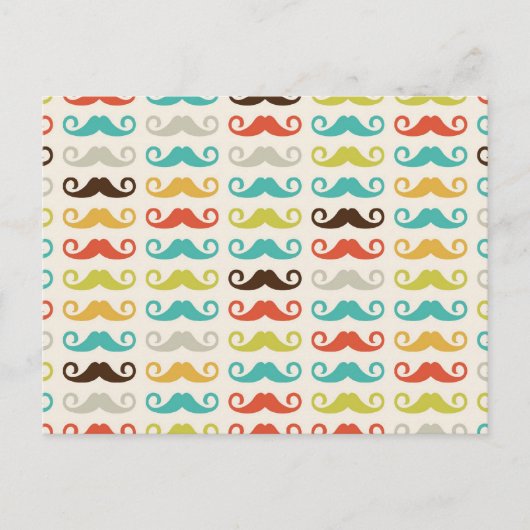 Retro Mustache Pattern Briefkaart (Voorkant)