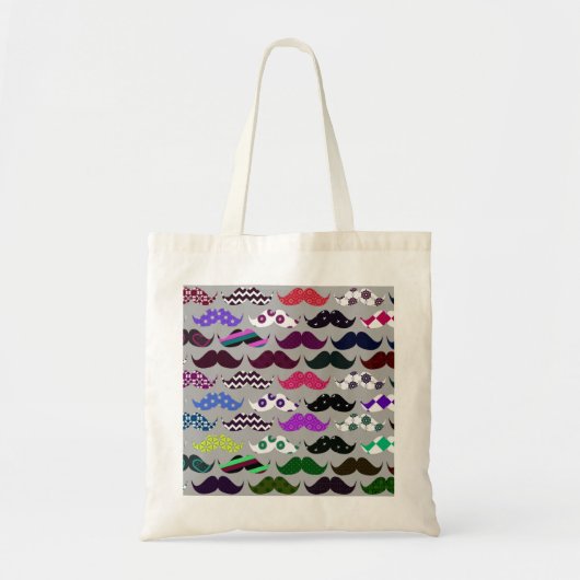 Retro Mustache Pattern Tote Bag (Voorkant)