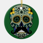 Retro Mustache Sugar Skull Keramisch Ornament (Voorkant)