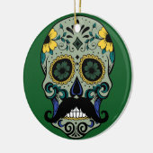 Retro Mustache Sugar Skull Keramisch Ornament (Links)