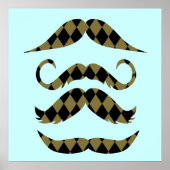 Retro Mustaches Poster (Voorkant)