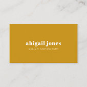 Retro Mustard Yellow Muted Earthy Minimalist Visitekaartje (Voorkant)