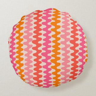 Retro Muster- pink& orange Rond Kussen