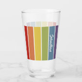 Retro Muted Color Gay pride Rainbow Gepersonalisee Glas (Achterkant)