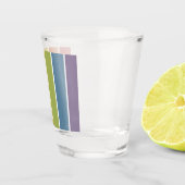 Retro Muted Color Gay pride Rainbow Gepersonalisee Shot Glas (Rechts)