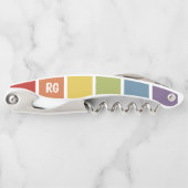 Retro Muted Color Rainbow, aangepast Kurkentrekker (Voorkant)