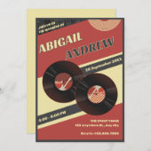 Retro muziek bruiloft kaart (Voorkant / Achterkant)