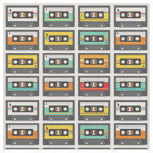 Retro Muziek Cassette Mix Tapepatroon