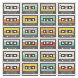 Retro Muziek Cassette Mix Tapepatroon Stof