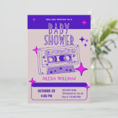 Retro muziek cassette tape baby shower kaart (Staand voorkant)