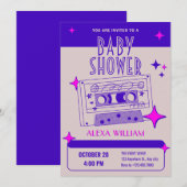 Retro muziek cassette tape baby shower kaart (Voorkant / Achterkant)
